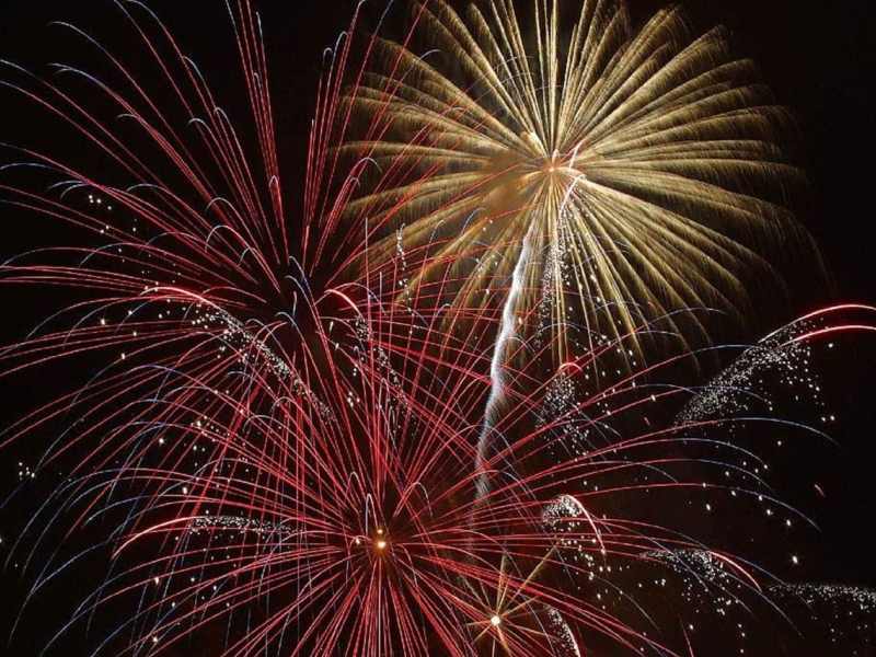 fireworks in the night sky