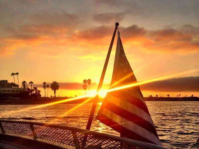 a sunset over a body of water