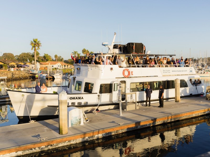 a boat parked at a dock